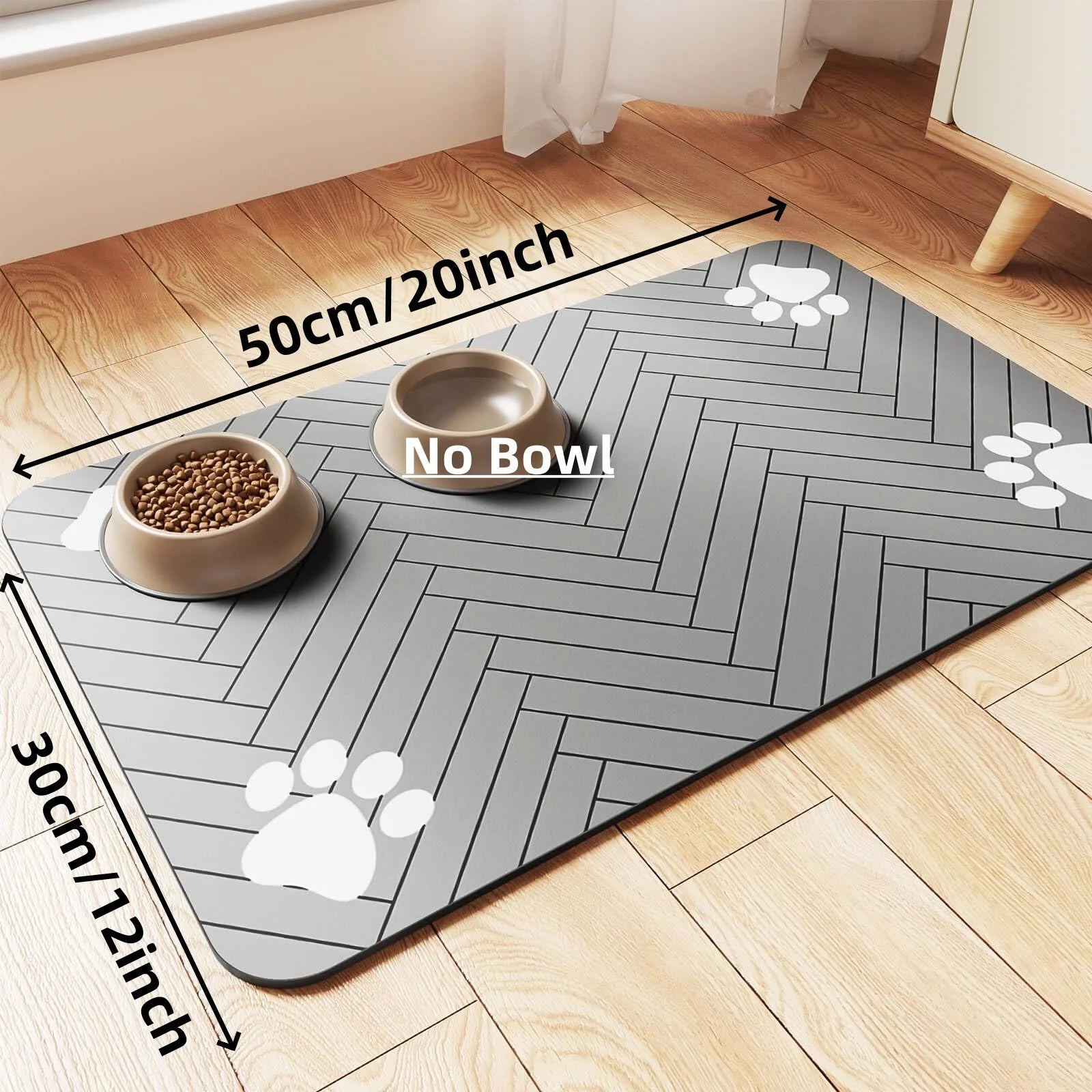 Dog Cat Feeding Mat-Absorbent Pet Placemat for Food and Water .
