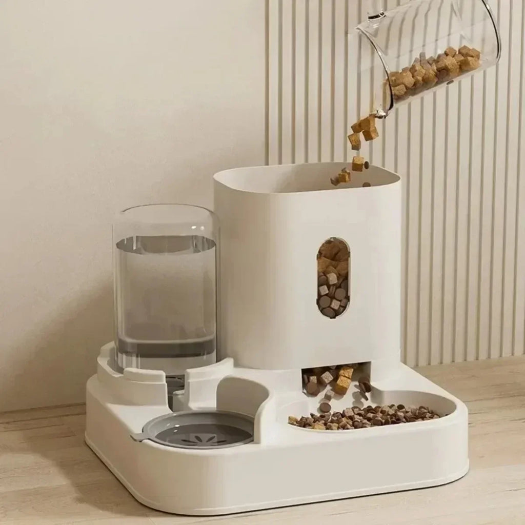 Automatic Feeder Dog Cat Food Bowl With Water Fountain Large Capacity Pet Food Storage .