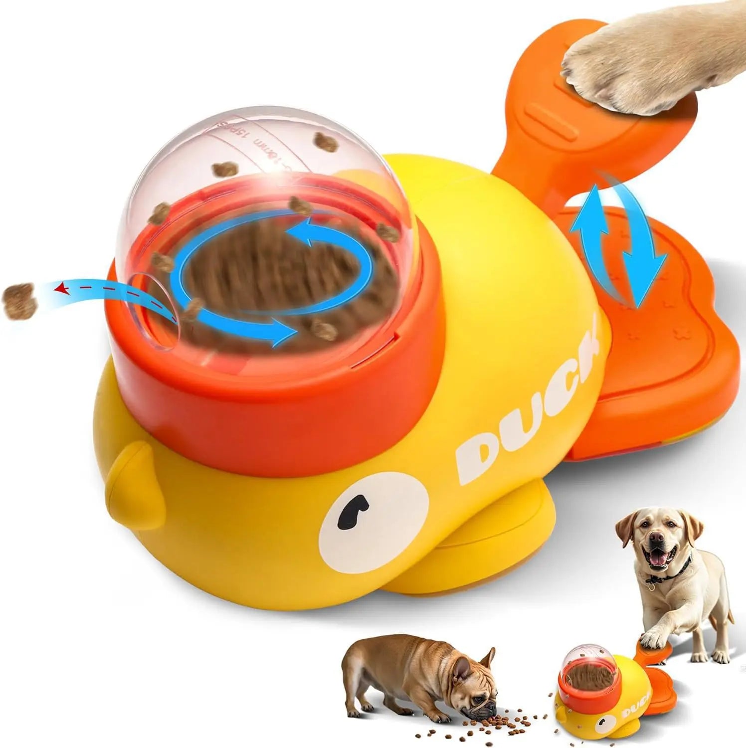 Little Yellow Duck Pet Treat Dispenser Interactive Food Leaking Toy for Cats Dogs
