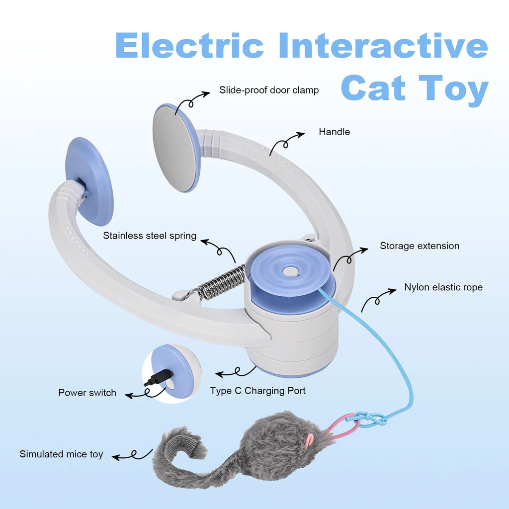Cat Toys Electric Door Hanging Cat Toy Interactive Cat Toy USB Rechargeable Self Play Toy Retractable Kitten Toys