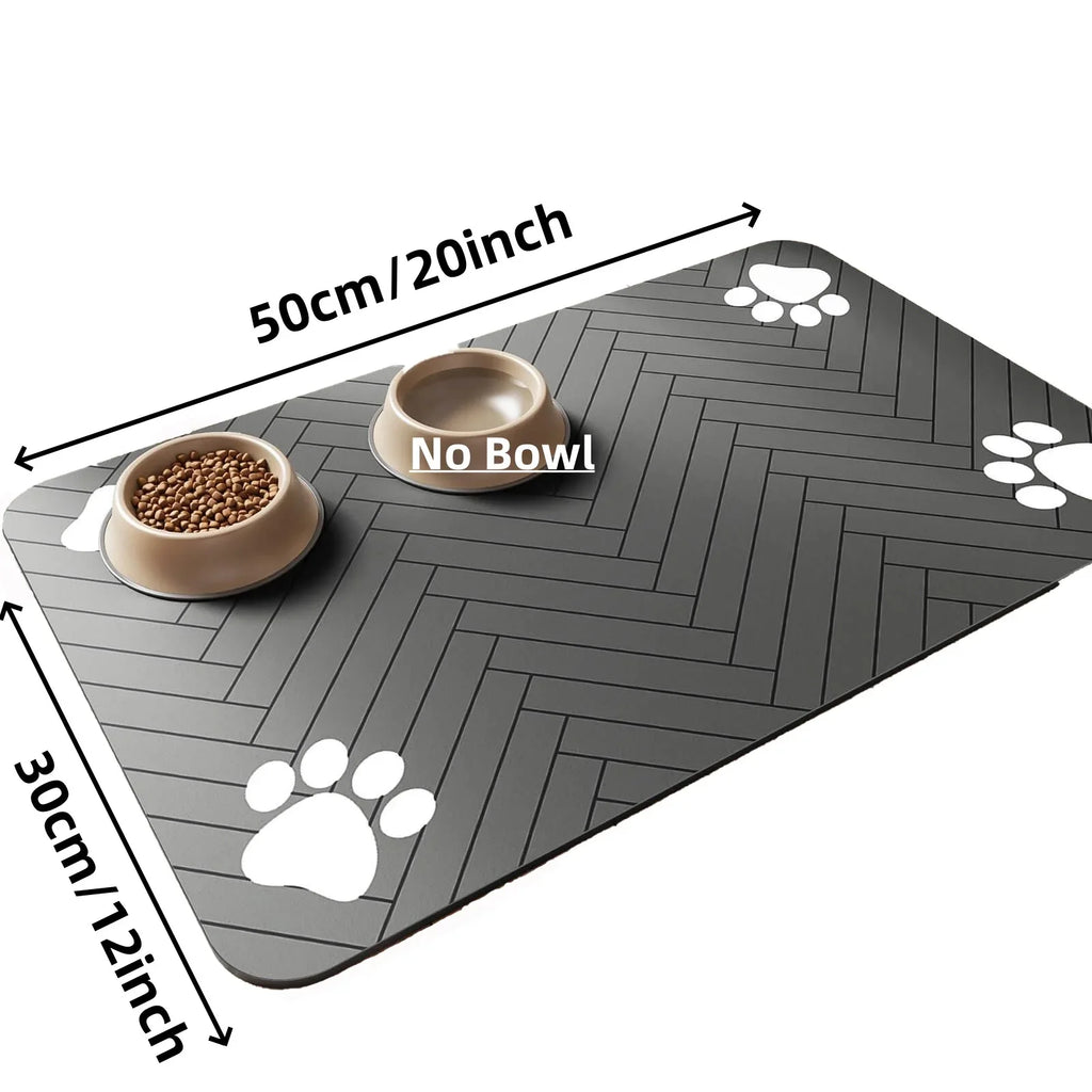 Dog Cat Feeding Mat-Absorbent Pet Placemat for Food and Water .