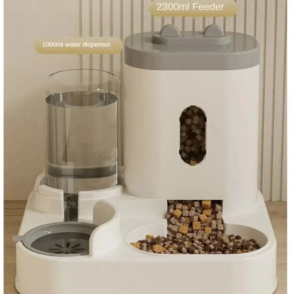 Automatic Feeder Dog Cat Food Bowl With Water Fountain Large Capacity Pet Food Storage .