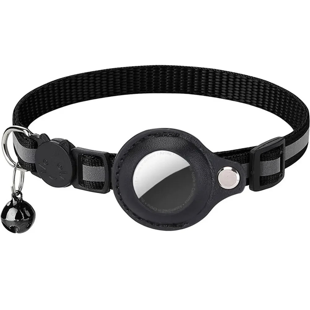 Reflective Cat Collar with Apple AirTag Holder Adjustable and Stylish Design for Kitten Safety