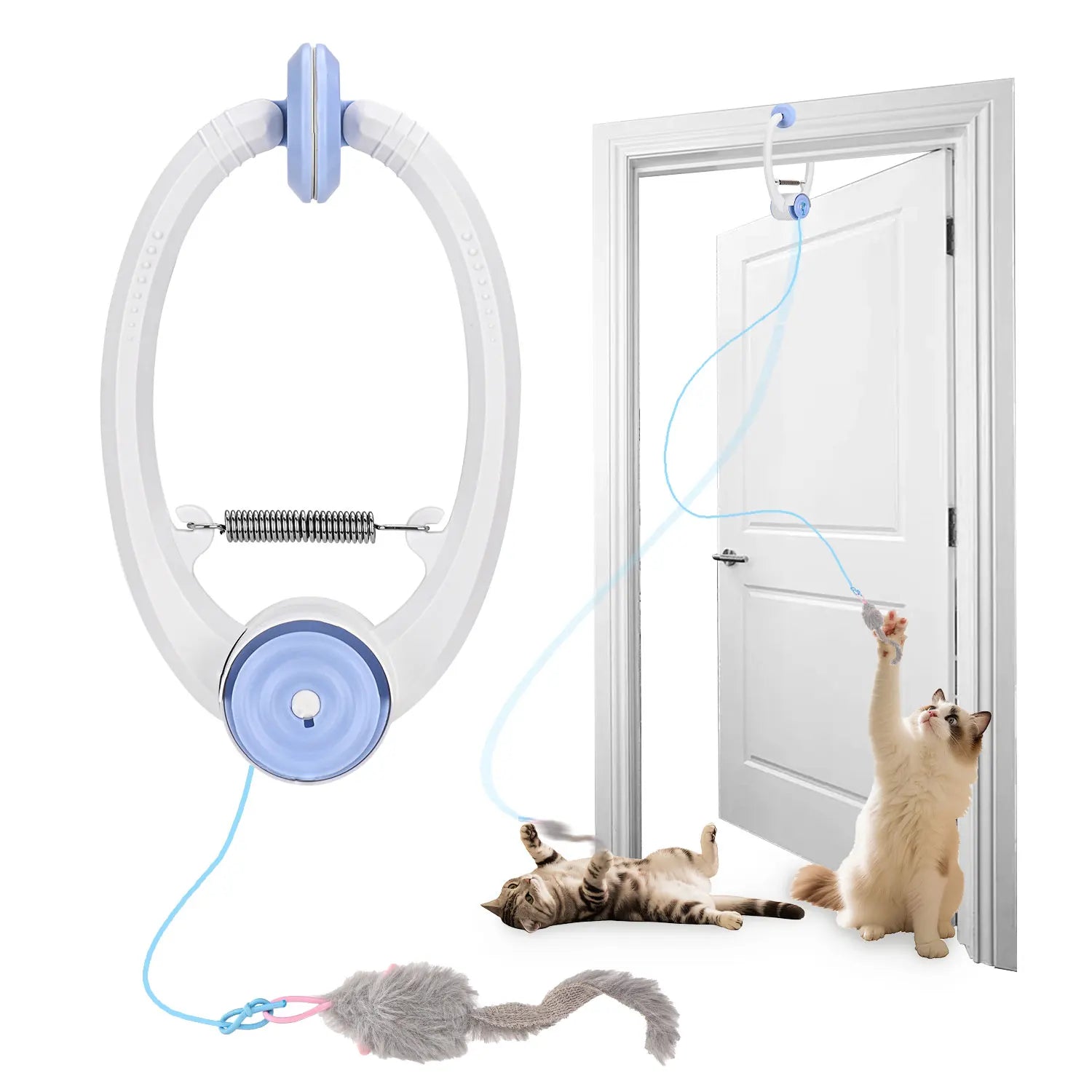 Cat Toys Electric Door Hanging Cat Toy Interactive Cat Toy USB Rechargeable Self Play Toy Retractable Kitten Toys
