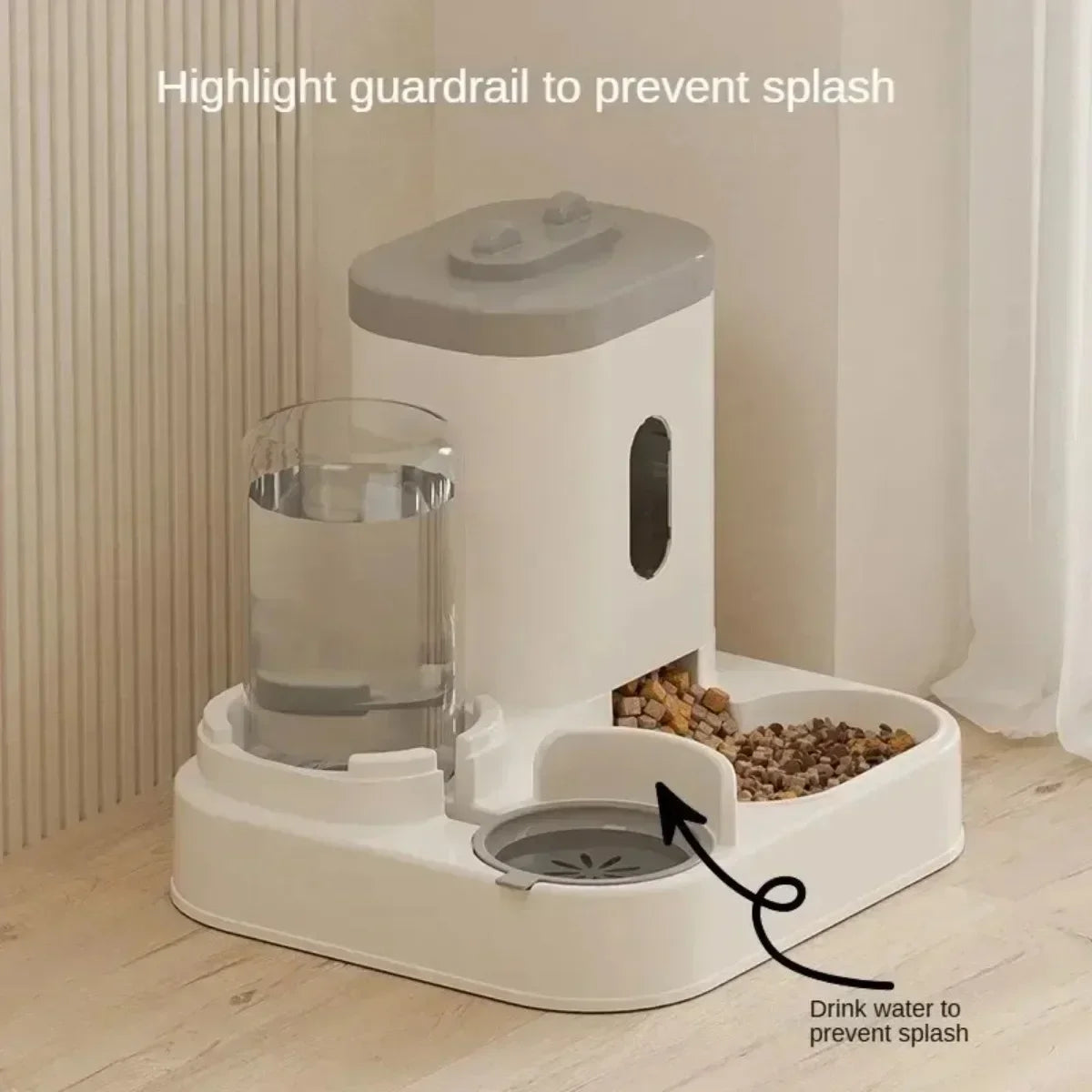 Automatic Feeder Dog Cat Food Bowl With Water Fountain Large Capacity Pet Food Storage .