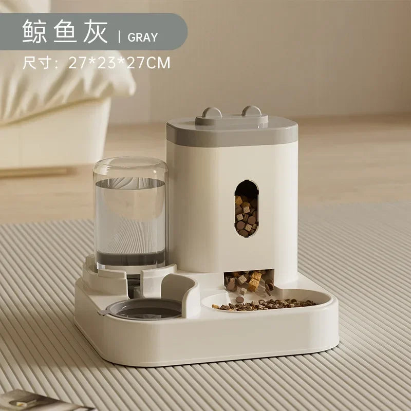 Automatic Feeder Dog Cat Food Bowl With Water Fountain Large Capacity Pet Food Storage .